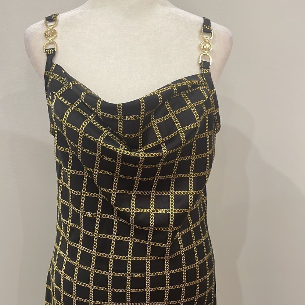Michael Kors New Cowl Neck Sleeveless Dress MIDI Size Small - Picture 2 of 4